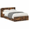 vidaXL Voodiraam ladustamisega Suitsutatud tamm 120 x 190 cm Tehispuit