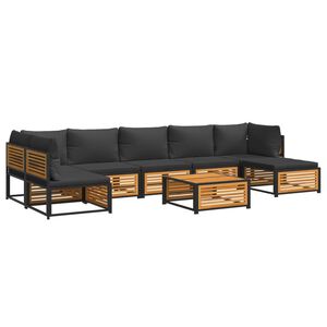 vidaXL 8-osaline aiadiivanikomplekt patjadega, akaatsiapuit