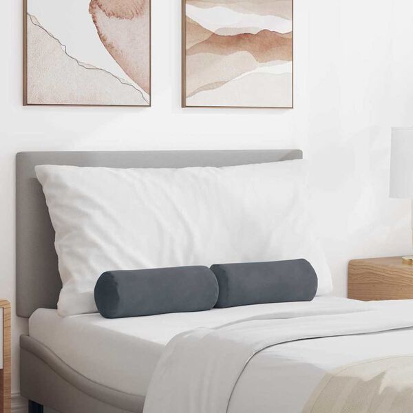 vidaXL Padjad 2 pcs Tumehall Ø 15 x 40 cm Korter kangas