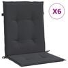 vidaXL madala seljatoega toolipadjad 6 tk must 100x50x3 cm kangas