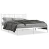 vidaXL metallist voodiraam peatsiga, valge, 160x200 cm