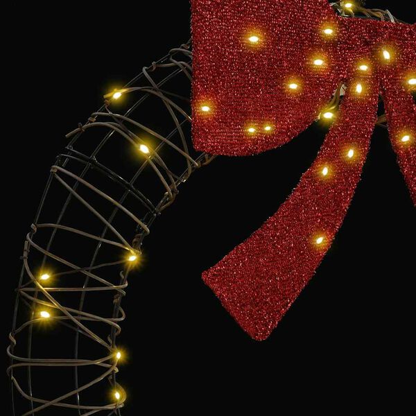 vidaXL Küünlapärg koos 60 LED-iga Soe valge 75 cm Rotang