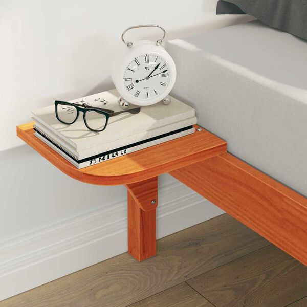 vidaXL Voodi raam koos külglaudadega Vahapruun 140 x 220 cm Tahke mänd