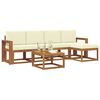 vidaXL V&auml;li diivanikomplekt 6 pcs Looduslik ja kreem Tugev akatsiapuu
