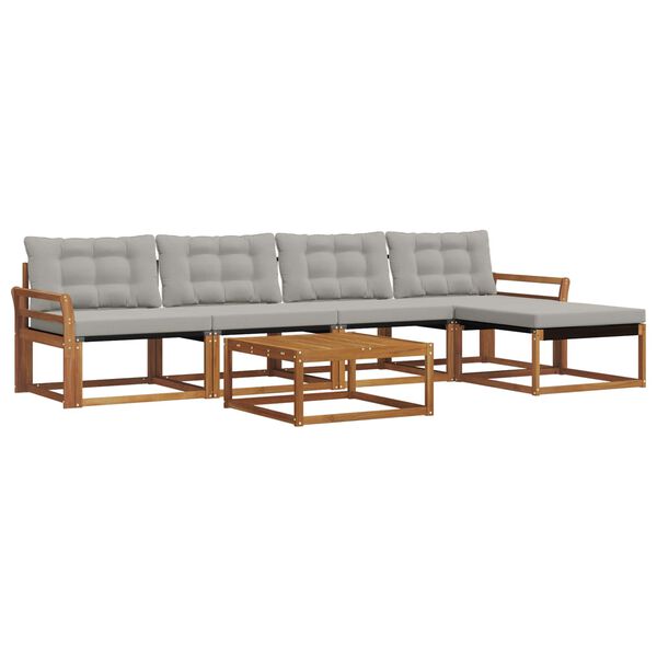 vidaXL V&auml;li diivanikomplekt padjaga 6 pcs Looduslik ja Hele Hall