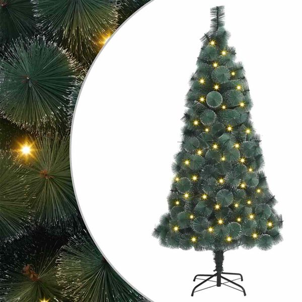 vidaXL Tehislumi Christmas Tree koos 300 LED-iga Roheline 180 cm PET