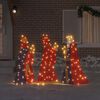 vidaXL 3 Wise Men Christmas Lighting 3 pcs Soe valge 105 cm kangas