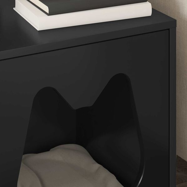 vidaXL Kassi Maja Must 42,5 x 40 x 53,5 cm Tehispuit