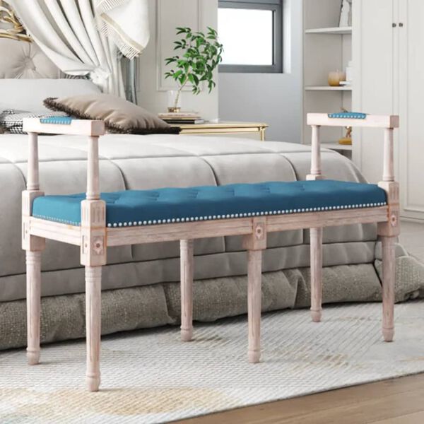 vidaXL pink, sinine, 110x40x70 cm, samet