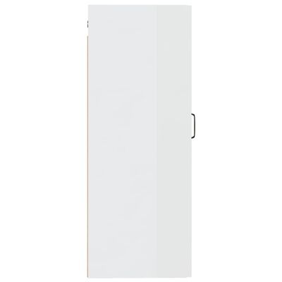 vidaXL seinakapp, kõrgläikega valge, 35x34x90 cm, tehispuit