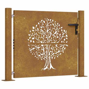 vidaXL aiav&auml;rav 100 x 100 cm corten terasest, puudisainiga