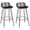 vidaXL Baaritool 2 pcs Must 44 x 46 x 91 cm Rattan ja teras
