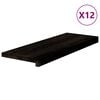 vidaXL trepiastmed 12 tk, pruunmust, 70x25x2 cm, tammepuit