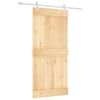 vidaXL Libisev uks Looduslik ja Valge 95 x 210 cm Tahke m&auml;nnipuit