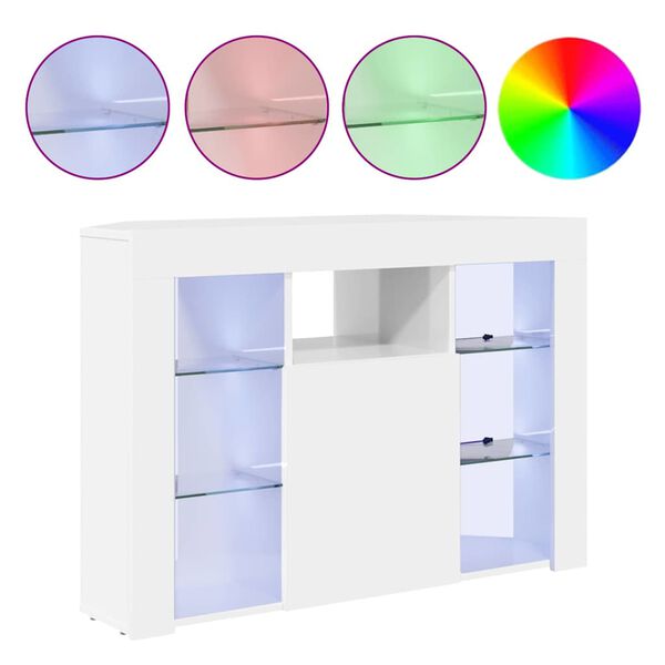 vidaXL Nurgas LED TV kapp Korke l&auml;ikega Valge 100x40x68cm Tehispuit