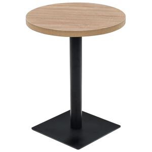 vidaXL &uuml;mmargune bistroolaud MDF ja teras 60 x 75 cm, tammev&auml;rvi