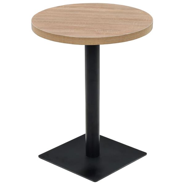 vidaXL ümmargune bistroolaud MDF ja teras 60 x 75 cm, tammevärvi