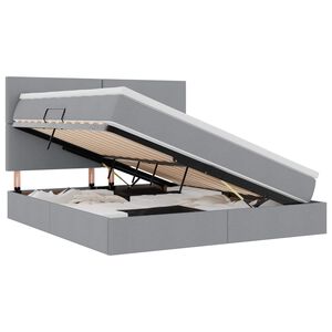 vidaXL LED-valgusega hoiuvoodi LEDiga Helehall 180 x 200 cm Pol&uuml;ester