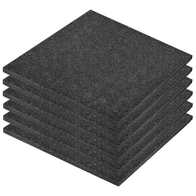 vidaXL põrandakaitsematid, 6 tk, kumm, 50 x 50 x 3 cm, must