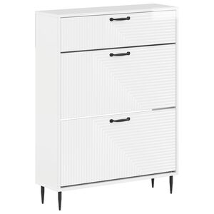 vidaXL Kinga kapp HAARLEM 78 x 24 x 103 cm Tehispuit K&otilde;rgl&auml;ikega valge