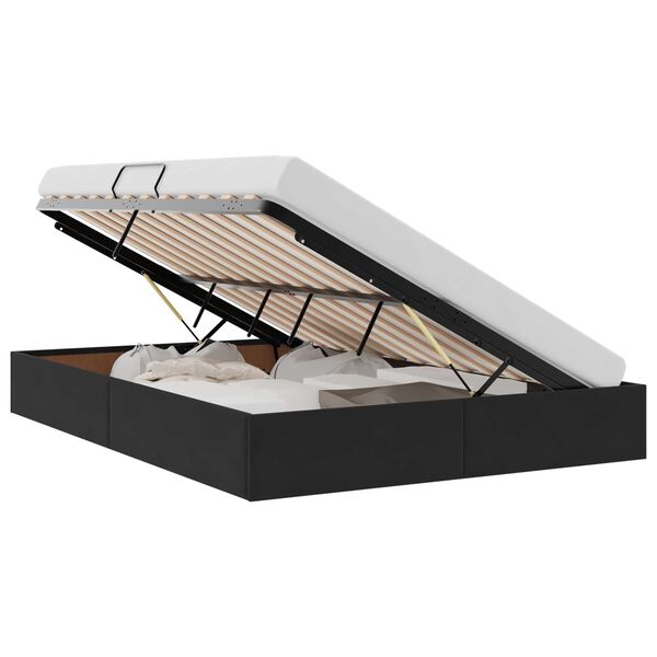 vidaXL Laos voodi peaga ladustamisega Must 135 x 190 cm Samet