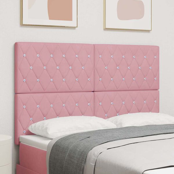 vidaXL LED peatoed LED -ribatuledega peaga Roosa 144 cm Pol&uuml;ester