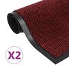 vidaXL uksematid 2 tk, kandiline, tupsuline, 60 x 90 cm, punane