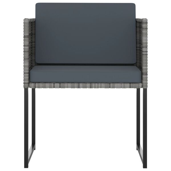 vidaXL 9-osaline aiamööblikomplekt patjadega, polürotang, hall