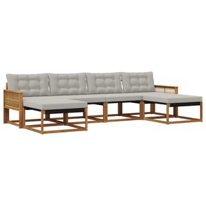 vidaXL V&auml;li diivanikomplekt padjaga 6 pcs Naturaalne ja helehall