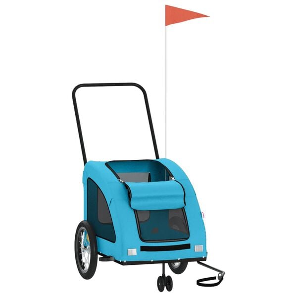 vidaXL lemmiklooma ratta järelkäru, sinine, oxford kangas/raud