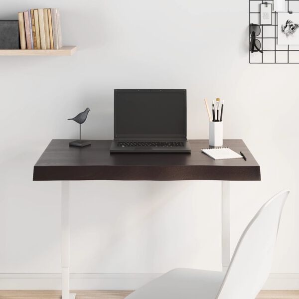 vidaXL lauaplaat, tumepruun, 80 x 60 x (2-6) cm, töödeldud täispuit