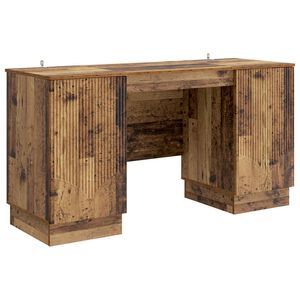 vidaXL Laud riiuliga uksega Vana puit 142,5 x 50 x 75 cm Tehispuit