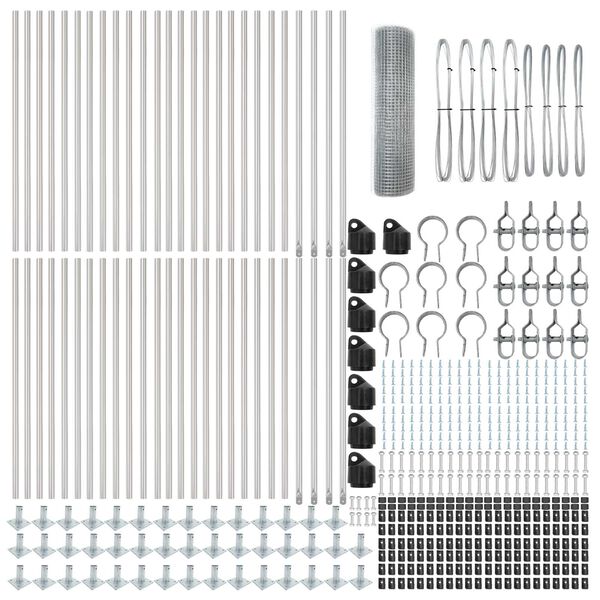 vidaXL Aiapost H&otilde;bedane 100 x 0,5 m (25 x 25 mm traadiga) Teras
