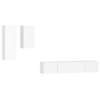 vidaXL 4-osaline telerikappide komplekt, valge, tehispuit
