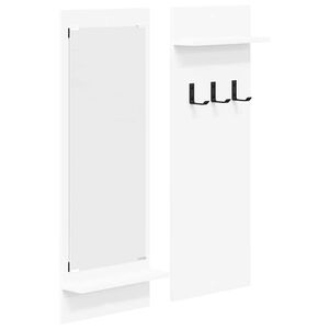 vidaXL Seinale kinnitatav riidepuu Valge 70 x 10 x 90 cm Tehispuit