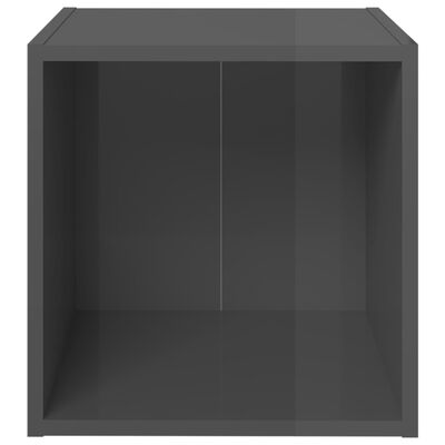 vidaXL telerikapid 2 tk, kõrgläikega hall, 37 x 35 x 37 cm, puitlaastplaat