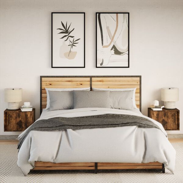 vidaXL seinale kinnitatavad öökapid LED-tuledega 2 tk, suitsutamm