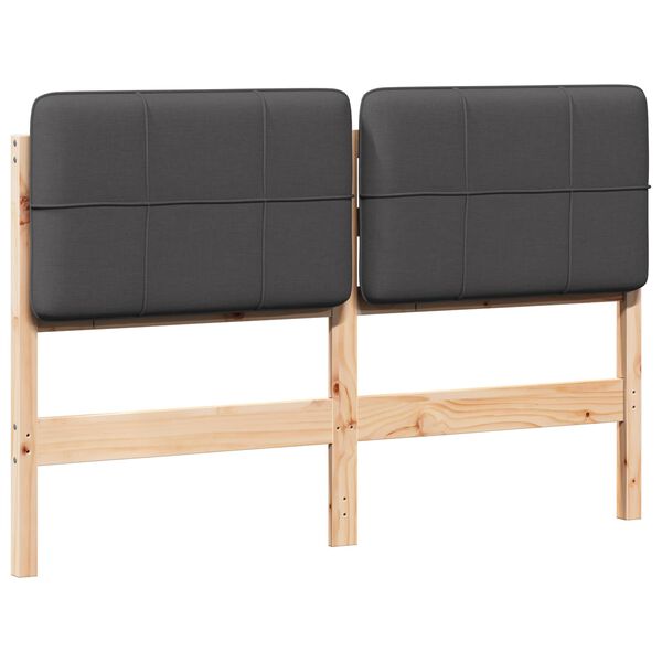 vidaXL Polsterdatud voodiots peaga Pruun ja Tumehall 140 cm Tahke m&auml;nd