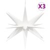 vidaXL j&otilde;ulutuled LED-valgustusega 3 tk, kokkupandav, valge, 57 cm
