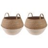 vidaXL K&auml;siga taimepott 2 tk Valge &Oslash; 45 x 36 cm 100% Mererohi