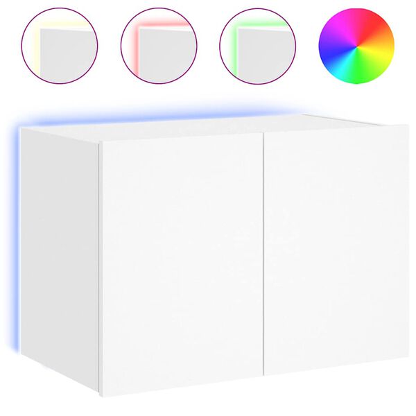 vidaXL teleri seinakapp LED-tuledega, valge, 60 x 35 x 41 cm