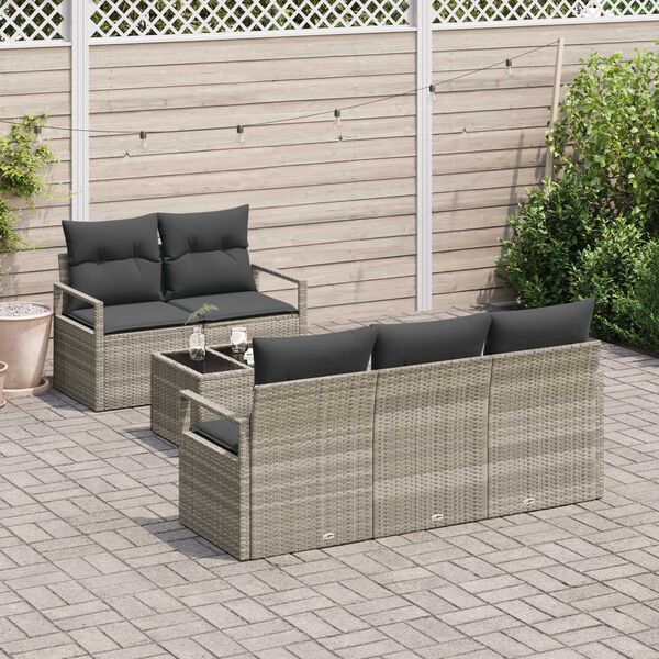 vidaXL Diivanikomplekt 6 pcs Helehall pol&uuml;rotang