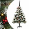 vidaXL Tehisj&otilde;ulupuu Roheline ja valge 120 cm PVC, metall ja plastik