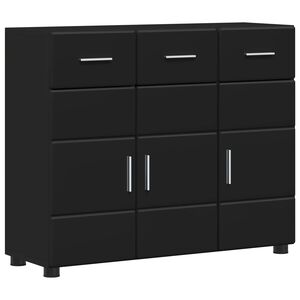 vidaXL K&otilde;ide riiuliga uksega FLORIN Must 88,5 x 30,5 x 73 cm Tehispuit
