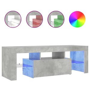 vidaXL telerialus LED-tuledega, betoonhall, 120 x 35 x 40 cm