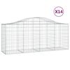 vidaXL kaarekujulised gabioonkorvid 14, 200x50x80/100cm tsingitud raud