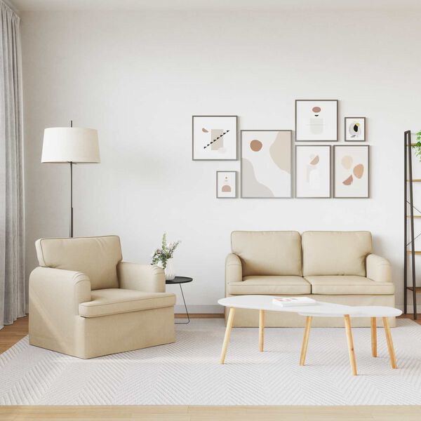 vidaXL Diivanikomplekt 2 pcs cream 144 x 80 x 85 cm kangas