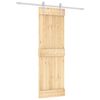 vidaXL Libisev uks Looduslik ja Valge 70 x 210 cm Tahke m&auml;nnipuit