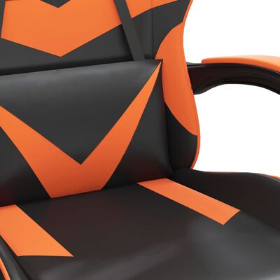 vidaXL pööratav mänguritool, must ja oranž, kunstnahk