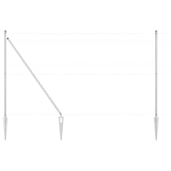 vidaXL Aiapostid 7 pcs Hõbedane Ø32mm 170 cm Tsingitud teras